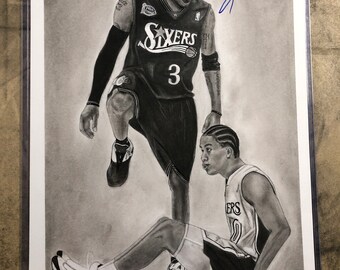 そーる　ALLEN IVERSON 直筆サイン フォト　アイバーソン Allen Iverson Step Over ORIGINAL Sketch - AUTOGRAPHED by AI