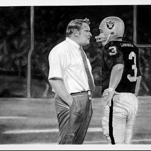 John Madden - Daryl Lamonica - ORIGINAL Skizze - 14&quot;x17&quot; - Raiders - 1 von 1