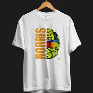 Lando Norris Helmet F1 Tee | F1 Tshirt, mclaren Racing Tee / formula 1 tshirt / formula 1 lover, gift for f1 fan, formula one racing shirt