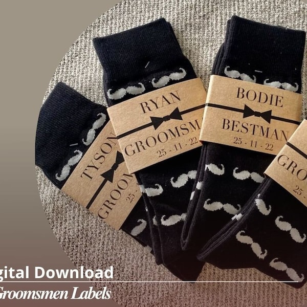 DIGITAL DOWNLOAD! |1x Personalized Groomsmen Sock Label!