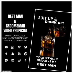 Groomsman proposal video, will you be my groomsman, best man proposal, Video, Instant Download! Text message digital invitation/proposal