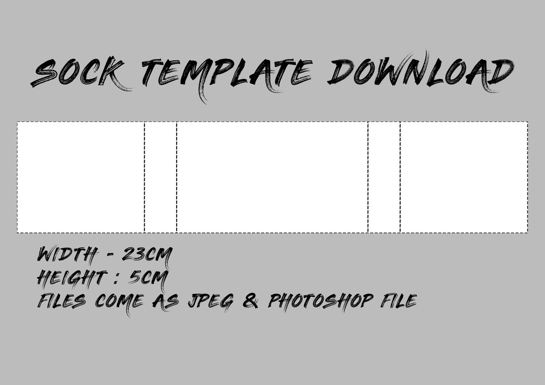 DIGITAL DOWNLOAD Custom Sock Template Jpg & Files Design Your