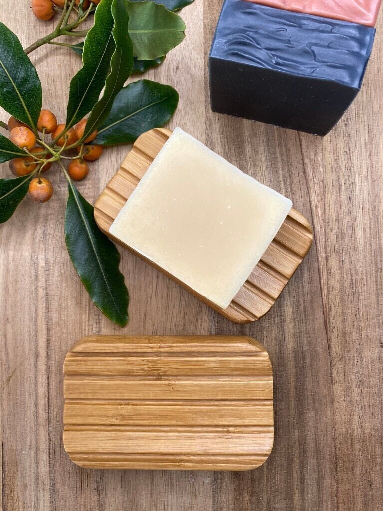 Bamboo Rectangular Grooved Soap Dish. Handmade Soap. Natural. Etsy