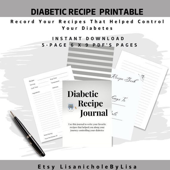 Printable Diabetic Recipe | Etsy