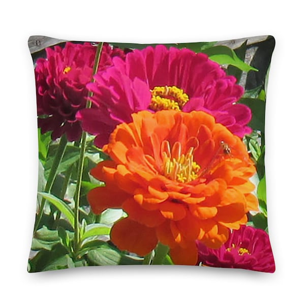 Zany Zin's Premium Pillow | Floral Print Pillow | Home Decor | Pillow with Zipper | Throw Decorative Pillow | Machine Washable