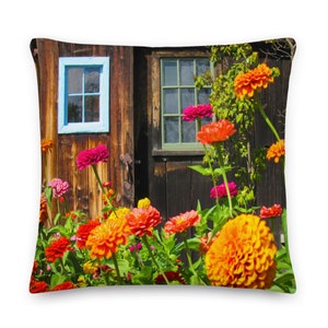 Whimsical Garden Premium Pillow | Rustic Farmhouse Decor | Home Decor | Pillow with Zipper | Throw Decorative Pillow | Machine Washable