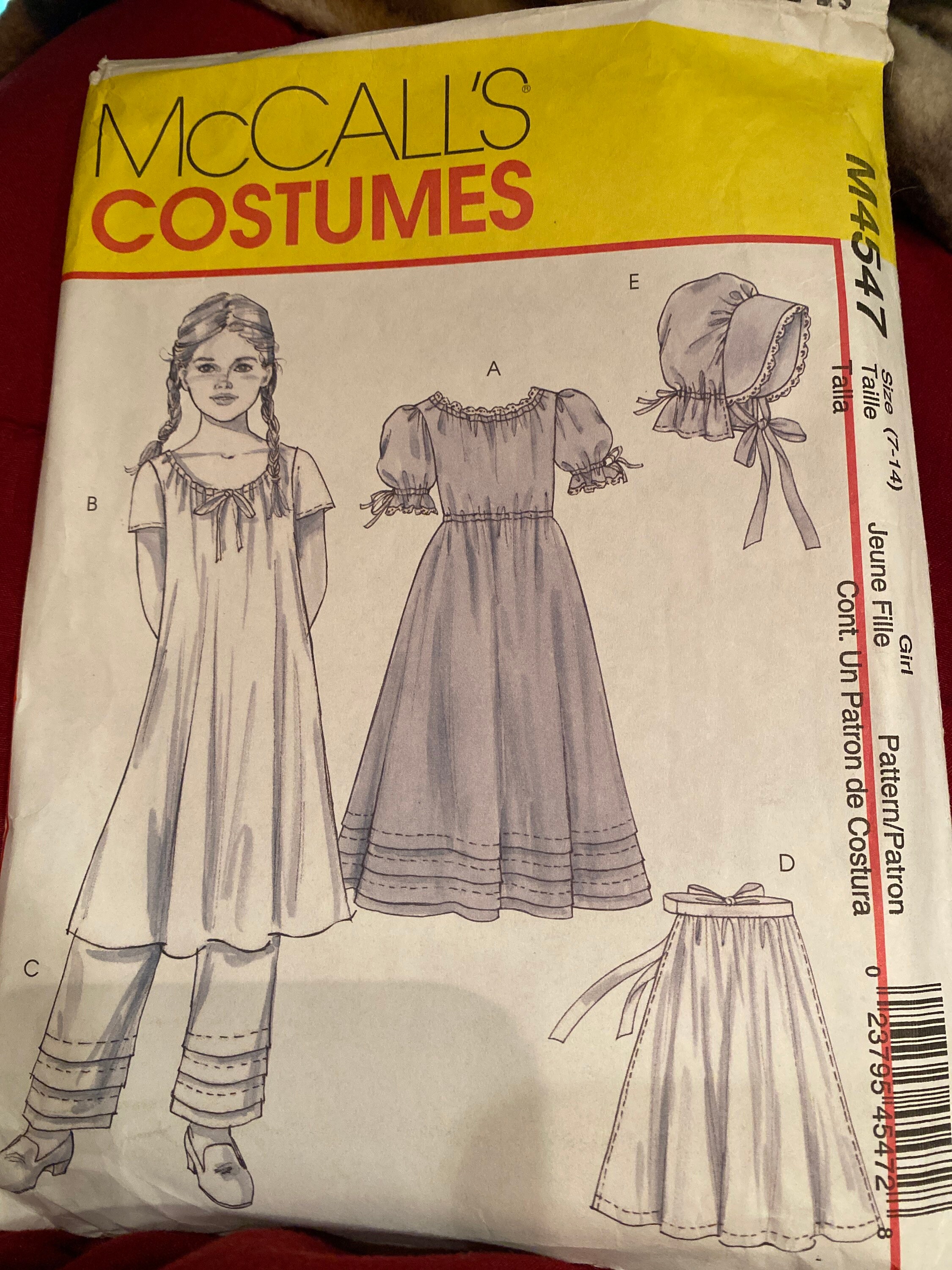 Mccalls Costumes M4547 Girls Historical Prairie Dress Etsy