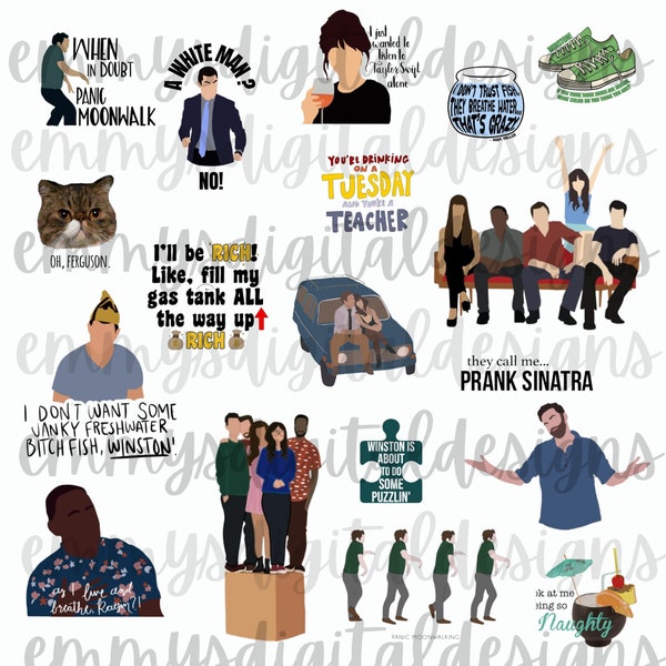 New Girl Digital Download, Wasserrutsche, Bild, Clip Art, Sticker