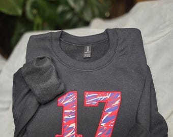 Buffalo Football #17 Crewneck Sweatshirt – Retro Zubaz Applique