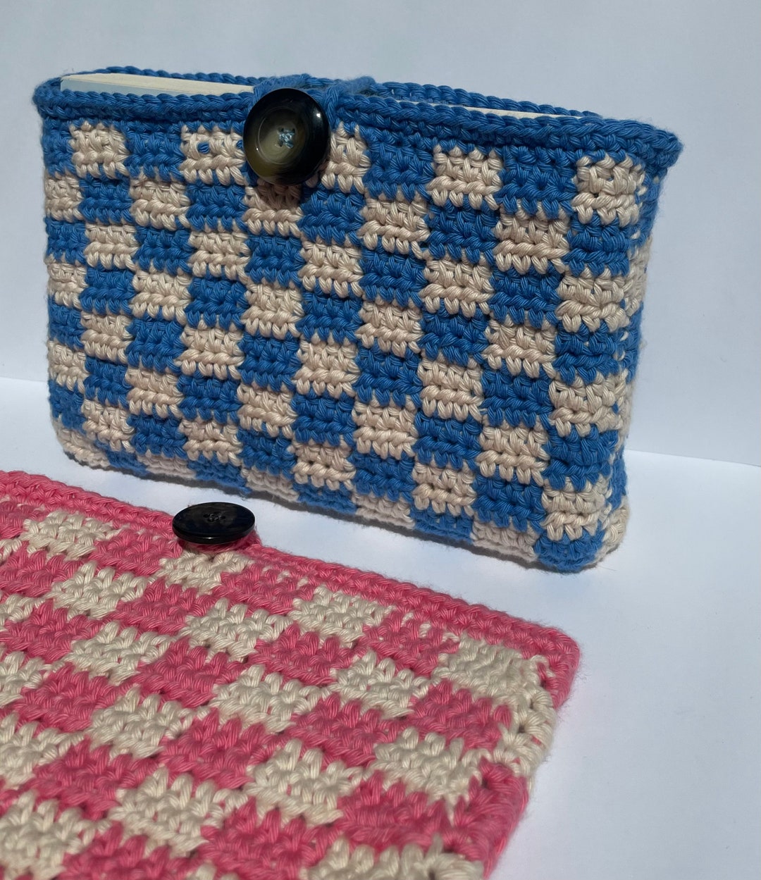 PDF Pattern Crochet Book Cover Checkerboard Pattern Step by Step - Etsy