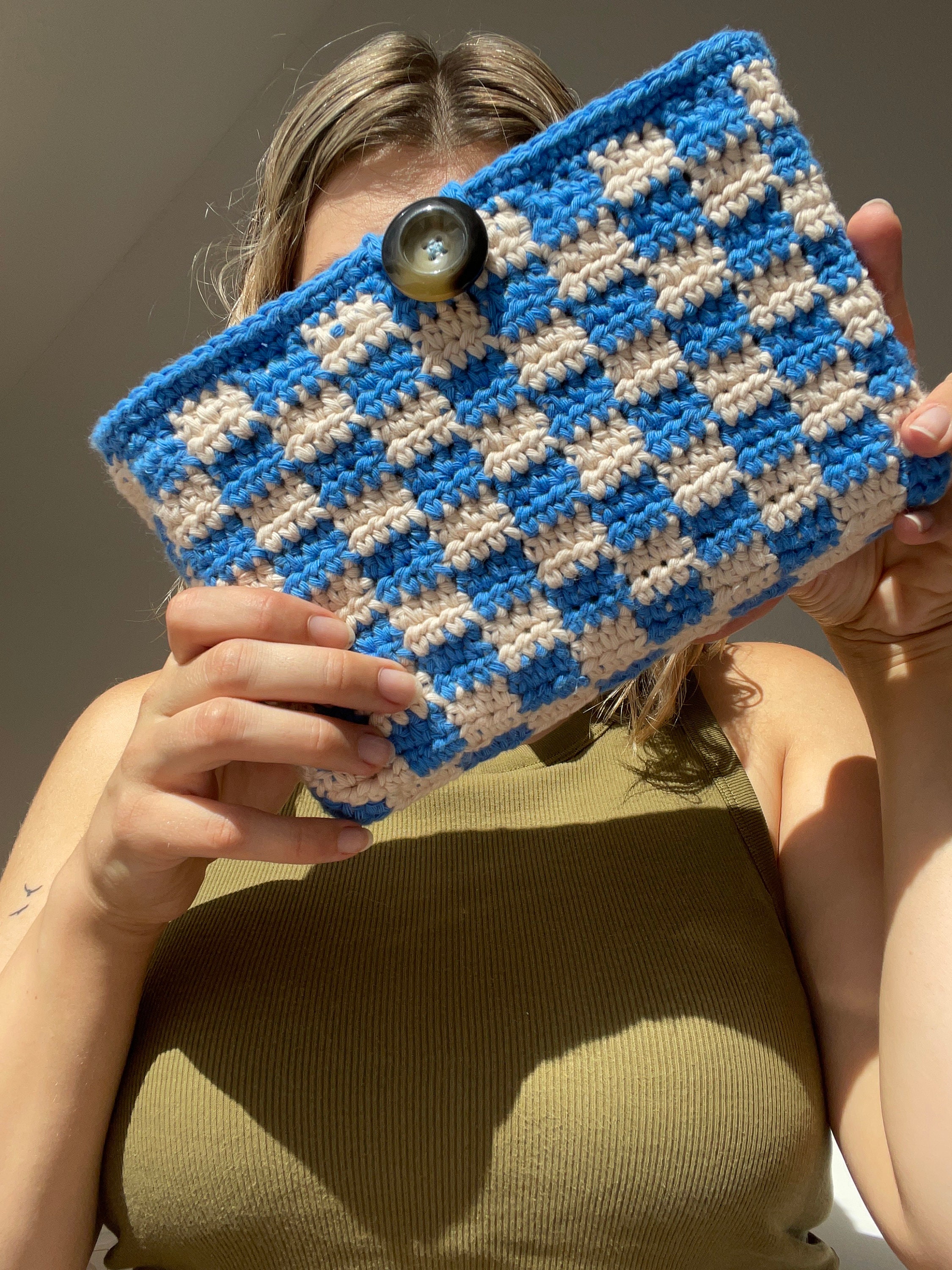 PDF Pattern Crochet Book Cover Checkerboard Pattern Step by Step - Etsy