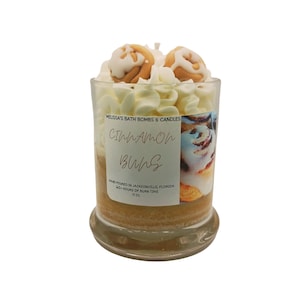 Cinnamon Bun Scented Soy Candle: Bakery Aroma, 12 oz.