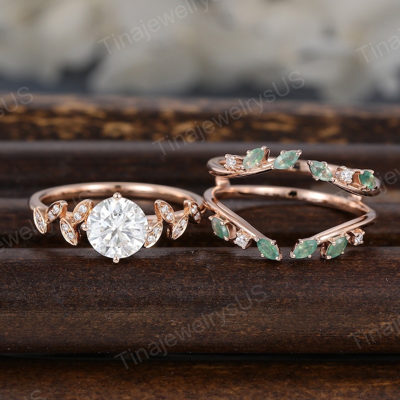 Unique Wedding Ring Set - Etsy