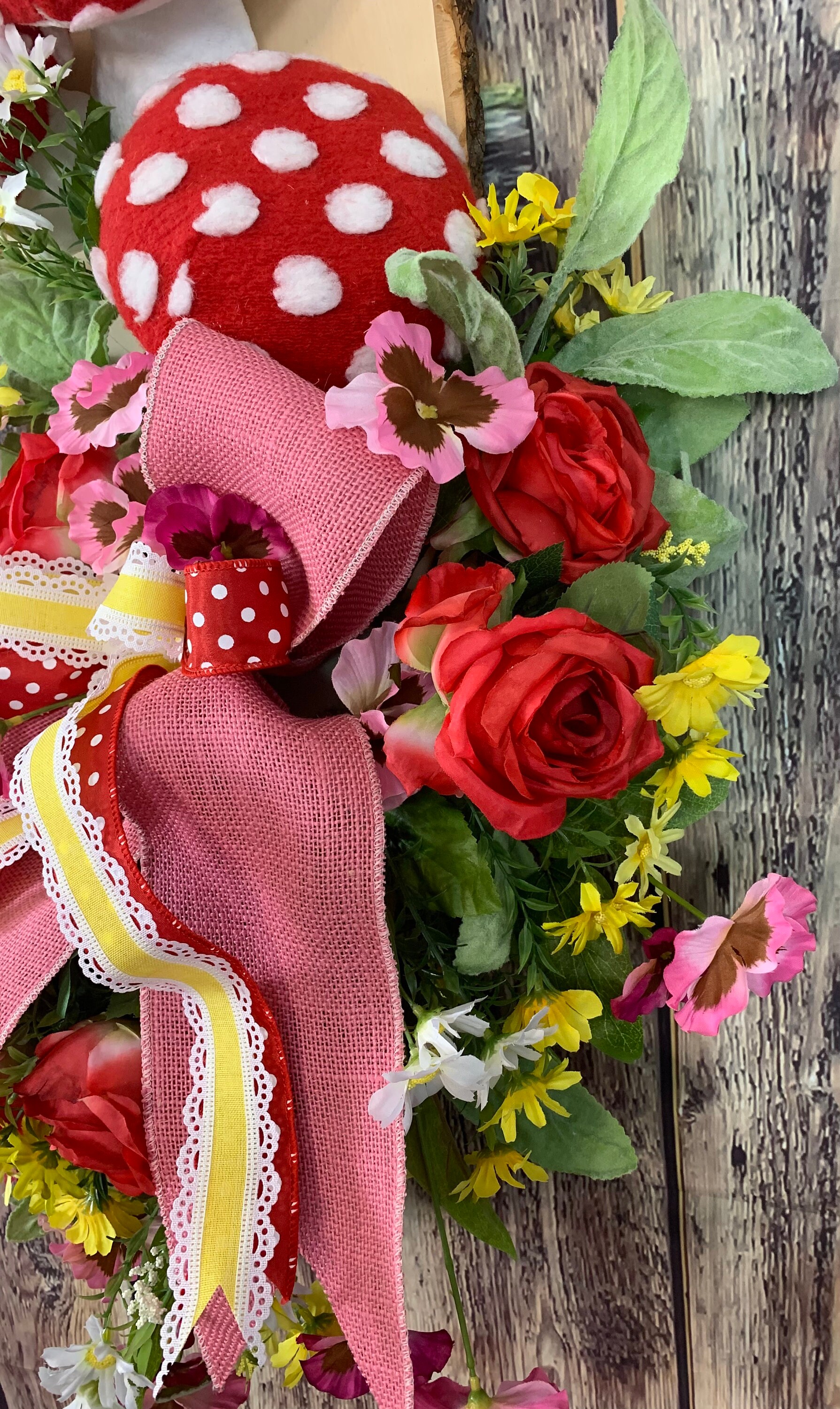 Mushroom Door Hanger-mushroom Wreath-mushroom Decor-summer Decor-door ...