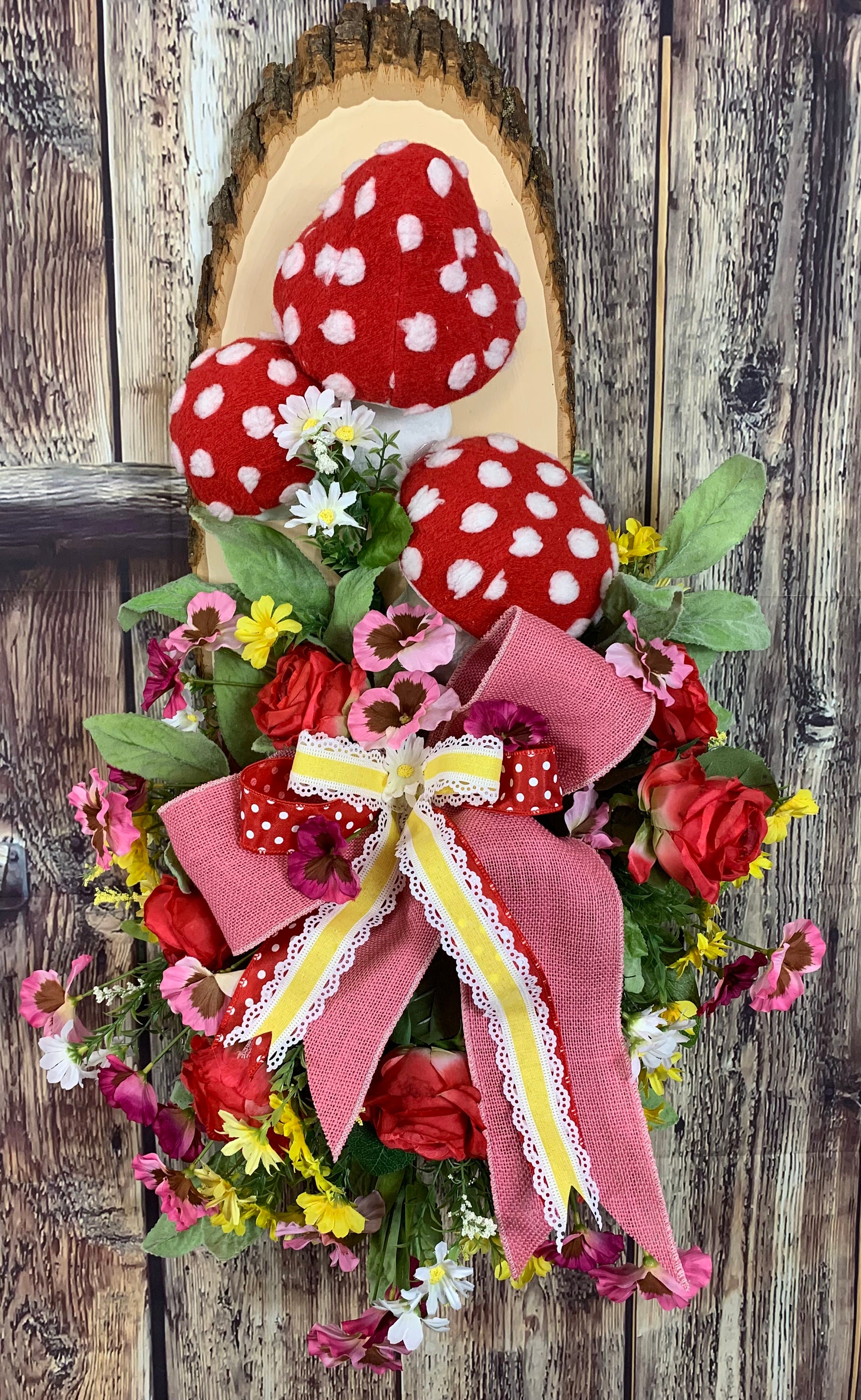 Mushroom Door Hanger-mushroom Wreath-mushroom Decor-summer - Etsy