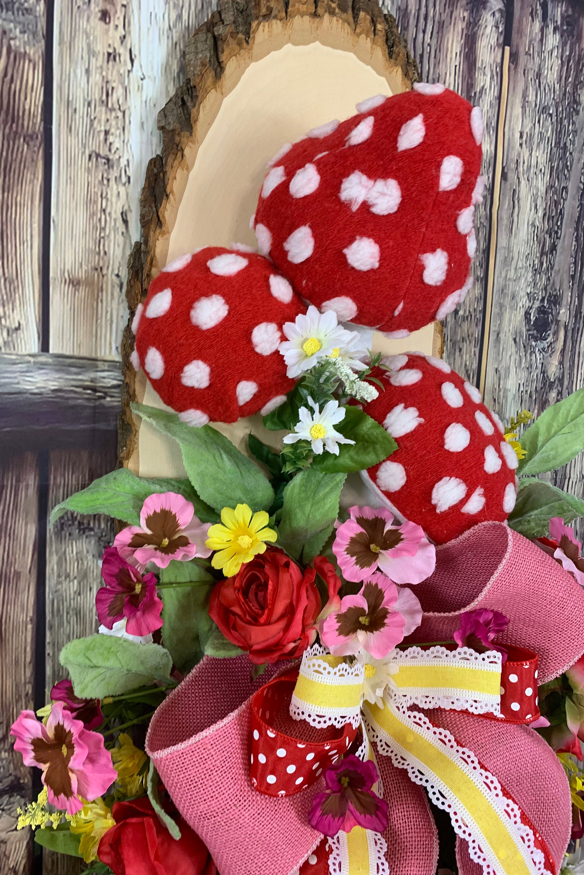 Mushroom Door Hanger-mushroom Wreath-mushroom Decor-summer Decor-door ...