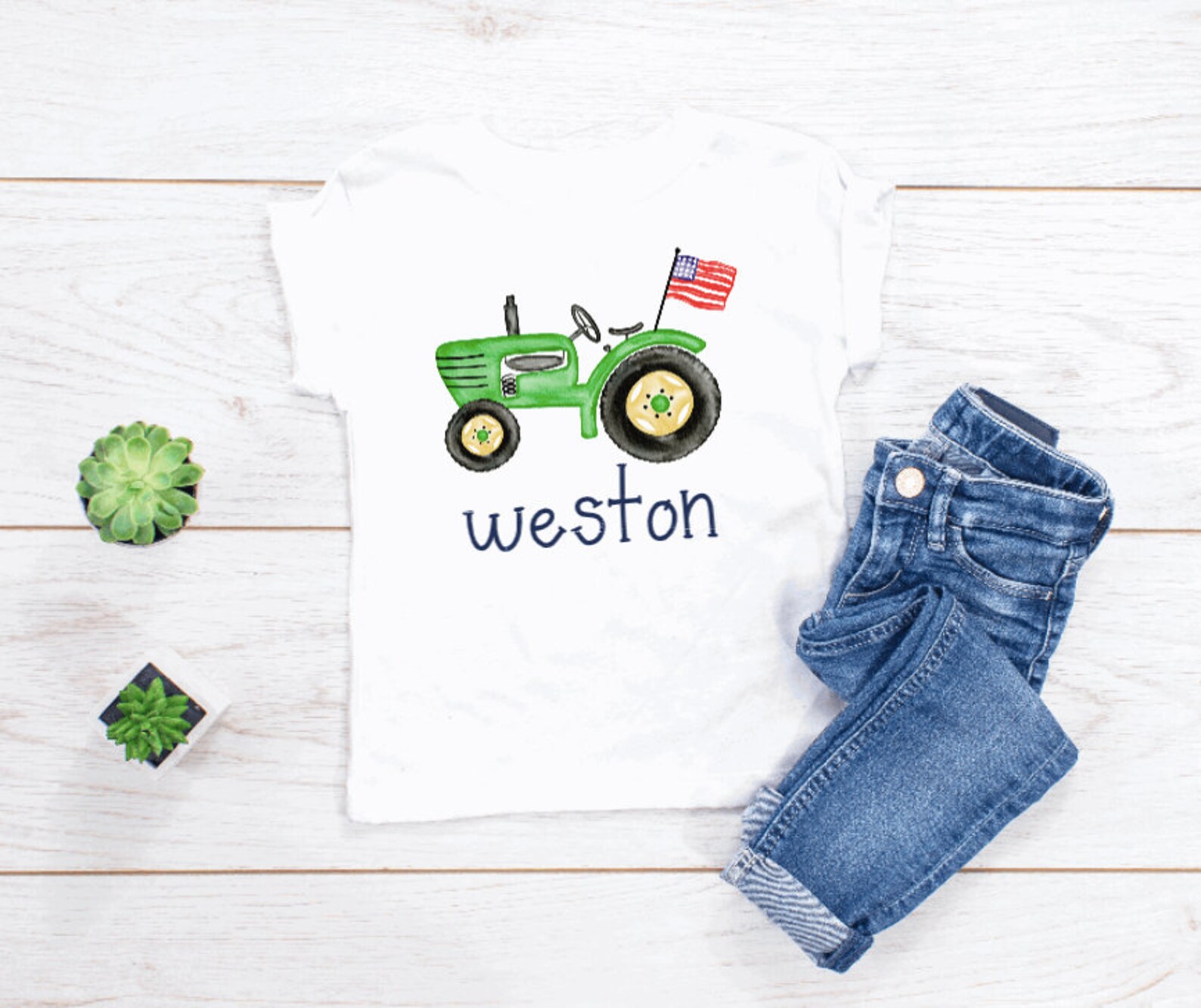 Personalized Kids Tractor Shirt Etsy
