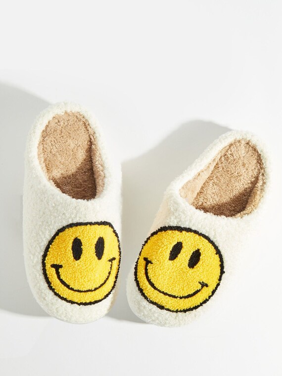 Smiley face slippers etsy Clearance