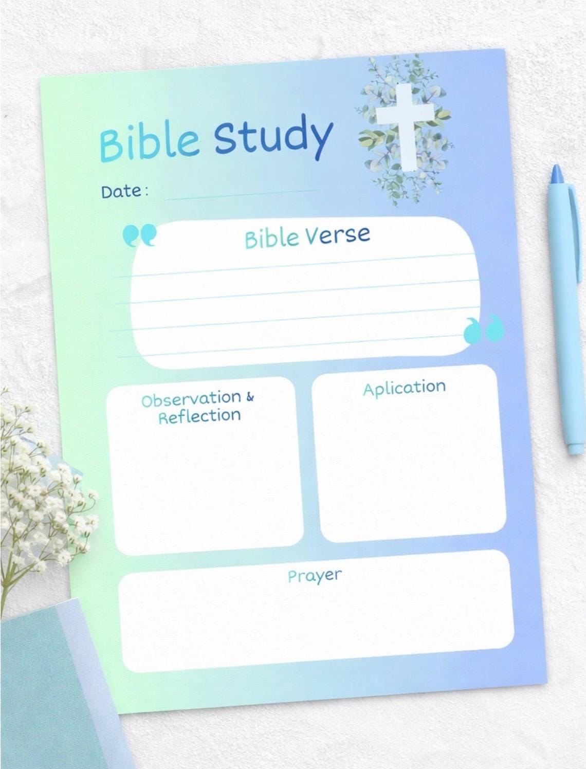 Bible Study Printable Worksheet | Christian Devotional Journal Page ...