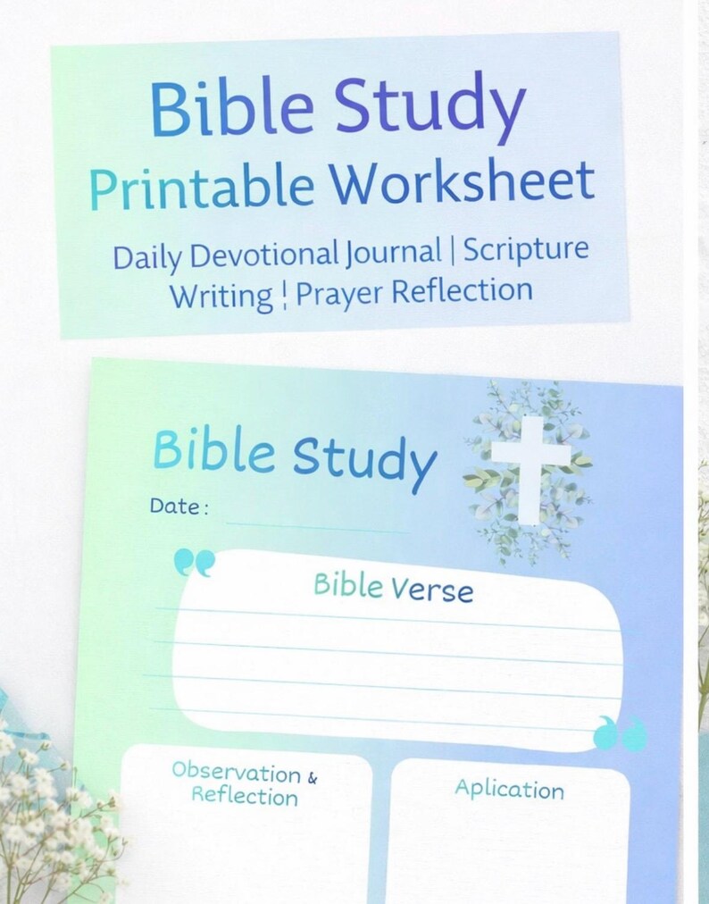 Bible Study Printable Worksheet | Christian Devotional Journal Page ...