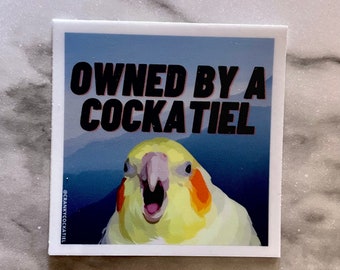 Owned by a Cockatiel Sticker