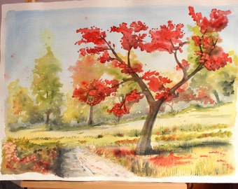 ド*ン様 晩秋の風景画 　水彩画　サイズはF10 il_340x270.3288754599_uew1.jpg