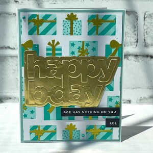 Happy Bday Card, grappige verjaardagskaarten, verjaardagscadeaus, hd-kaart, leeftijd heeft niets te maken met je, teal cadeaus, handgemaakte verjaardagswensen, verjaardagscadeau