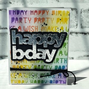 Carte d'anniversaire arc-en-ciel, Cartes de joyeux anniversaire, Cartes arc-en-ciel, Cartes colorées, Cadeaux faits main, Carte de voeux holographique, Cartes d'anniversaire gay, HBD