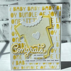 Tarjeta amarilla de baby shower, bebé esperando, mono de bienvenida para bebé, adorables tarjetas de felicitación de baby shower, nuevo regalo para bebé, tarjeta de felicitación