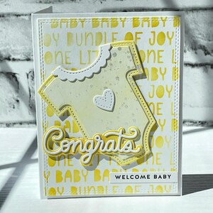 Tarjeta amarilla de baby shower, bebé esperando, mono de bienvenida para bebé, adorables tarjetas de felicitación de baby shower, nuevo regalo para bebé, tarjeta de felicitación