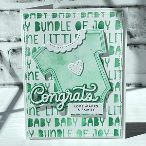 Grüne Babyparty-Karte, erwartet Baby, Willkommens-Baby-Body, entzückende Babyparty-Grußkarten, neues Babygeschenk, Congrats-Notizkarte