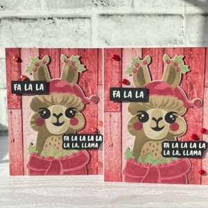 Fleece Navidad, Feliz Navidad, cartões de Natal Punny, cartões em branco, dois pacotes, Fa-La-La-Llama, Fa La La, presentes de Natal para crianças