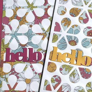 Hola amigo tarjetas de felicitación, hallazgos de tiendas de segunda mano vintage, regalos pensando en ti, conjunto de tarjetas de felicitación en blanco, soporte de tarjeta de regalo de papel estampado