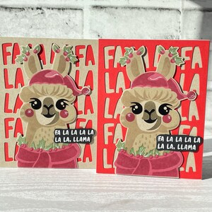Fleece Navidad, Feliz Navidad, cartões de Natal Punny, cartões em branco, dois pacotes, Fa-La-La-Llama, Fa La La, presentes de Natal para crianças