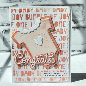 Tarjeta naranja de baby shower, bebé esperando, mono de bienvenida para bebé, adorables tarjetas de felicitación de baby shower, nuevo regalo para bebé, tarjeta de felicitación