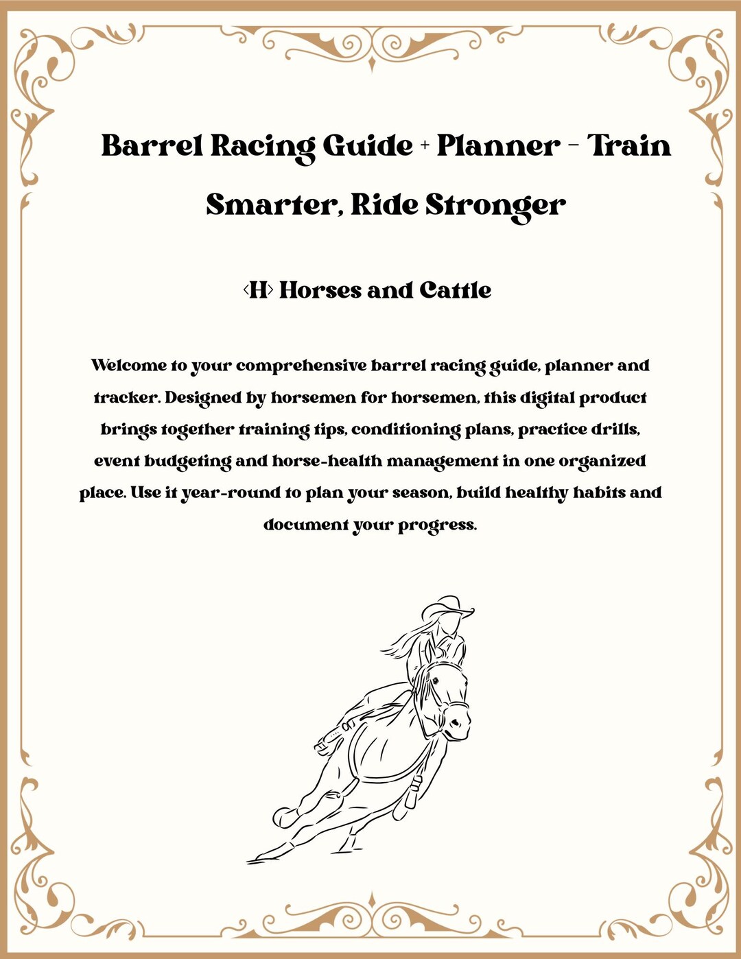 Barrel Racing Guide + Planner & Tracker | Train Smarter, Ride Stronger ...