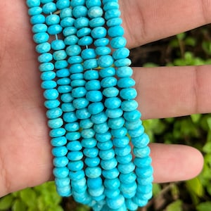 AAA+ Natural Arizona Turquoise Faceted Rondelle Beads Genuine Turquoise Sleeping Beauty Beads Wholesale Turquoise Beads Jewelry Making Beads