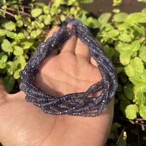 Iolite Faceted Rondelle Beads 3 mm ,13&quot; long Iolite Beads Rondelle Iolite Beads Faceted Iolite Beads Natural Iolite AAA Iolite Beads