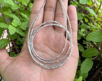 Weißer Diamant Tube Bead Natürliche weiße funkelnde Facettierte Röhrenperle AAA + White Diamond Bead Halskette personalisierter Schmuck Geburtstagsgeschenk Choker