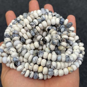 Natural Dendrite Opal Smooth Rondelle Shape Beads 8-8.5mm Dendrite Opal Gemstone Beads 16.5&quot; Fine Quality Beads for Jewelry Making Designing