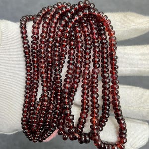 Natual Red Garnet Smooth Rondelle Beads,Graduated Beads Strand,Smooth Rondelle Beads,Red Gemstone Beads,Mozambique Garnet Beads,Garnet Plain