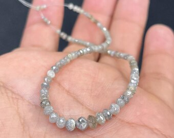 Natürliche graue Diamant facettierte Perlen Strang 100% natürliche Mix Farbe Diamant facettierte Rondelle Perlen Strang 8 ""Nature Diamond 2-4.5 mm Perlen."