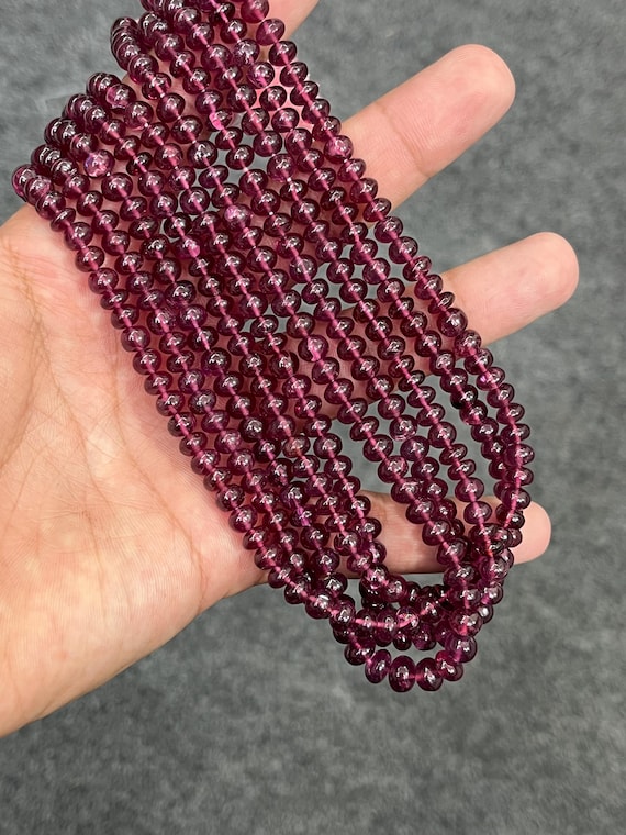 Rhodolite Garnet Smooth Rondelle Pink Garnet Plain Rondelle Beads Strand Rhodolite Garnet Beads Garnet Necklace For Gift For Her Pink Garnet