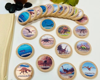 Wooden dinosaur matching game, dinosaur birthday, gifts for kids, dinosaur toys for toddlers, dinosaur toy for preschoolers, memory game kid