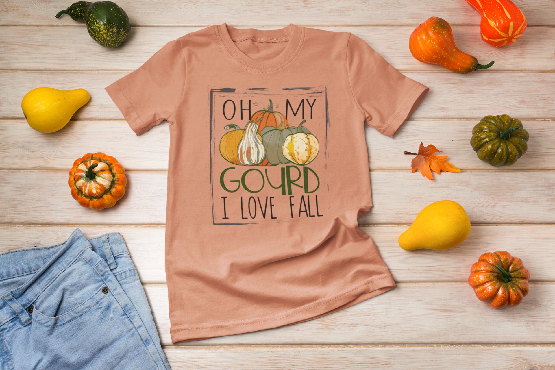 Oh My Gourd I Love Fall Pumpkin Tshirt 