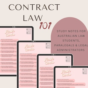 Contract Law Australian Student | Study Bundle | e-Book | Notes Guide Cheat Sheet