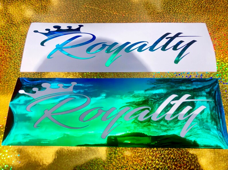 Royalty Windshield Banner Decal Sticker Holographic Colors Etsy