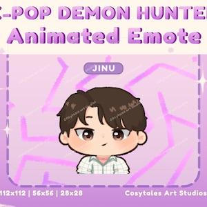 Jinu Animated KPOP DEMON HUNTERS Twitch Emotes | Saja Boys, Soda pop | Cute Chibi VTuber Emotes | Emote for Streaming | Kawaii Stream Assets