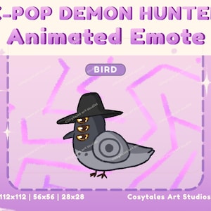 Bird Animated KPOP DEMON HUNTERS Twitch Emotes | Eye rolling Bird | Cute Chibi VTuber Emotes | Emote for Streaming | Kawaii Stream Assets