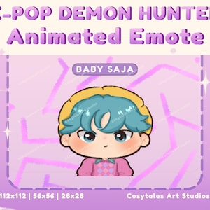 Baby Saja Animated KPOP DEMON HUNTERS Twitch Emotes|Saja Boys, Soda pop |Cute Chibi VTuber Emotes | Emote for Streaming|Kawaii Stream Assets